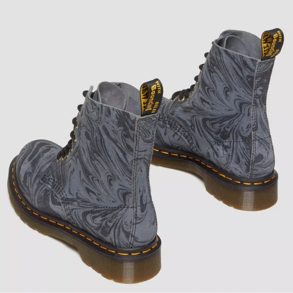 DR. MARTENS 1460 Pascal Marbled Suede Lace Up Boots - Picture 2 of 16